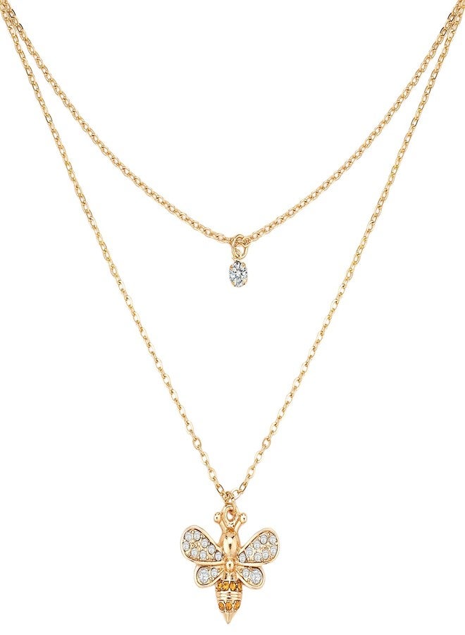 PLwelth Bee Layered Necklaces for Women Gold Bee Pendant Necklaces Long Dainty Gold Necklace Choker Necklaces Trendy Necklaces Jewelry Gifts - Image 1